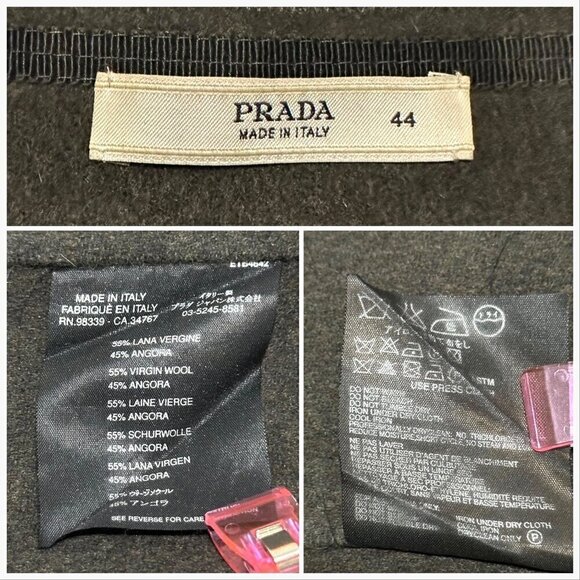 Prada Plaid Wool/Angora Straight Skirt,  Size 44 Italy, Gray, Blue, Brown - Picture 3 of 14